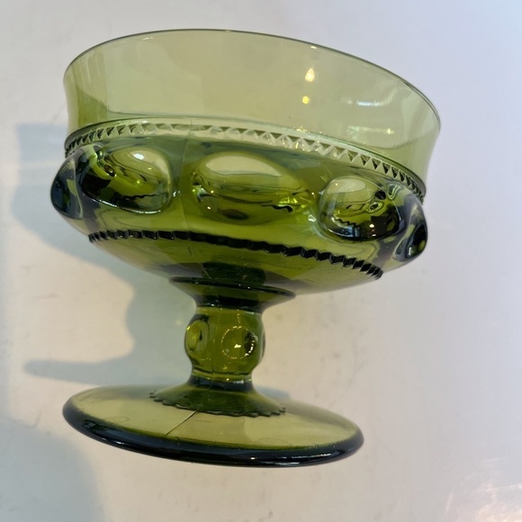 Indiana Glass Kings Crown Thumbprint Design Footed Sherbet Dishes - Picture 7 of 10